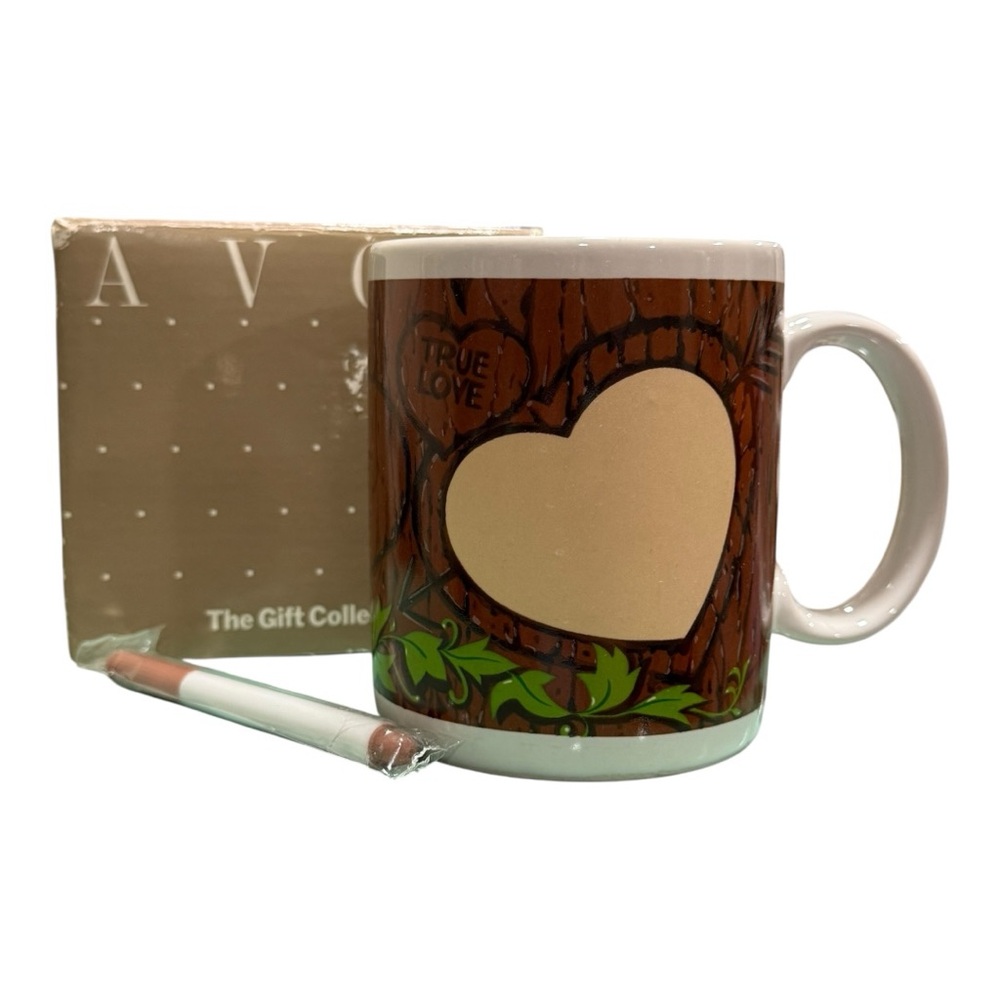 Vintage Avon “Write to the Heart” Oak Tree Mug with Marker & Box – Made in Korea